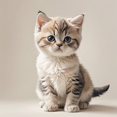 ちょこんと腰を下ろすエキゾチックショートヘアの子猫