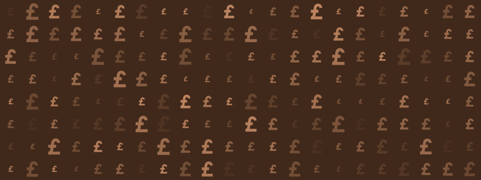 Brown Background with British Pound Symbols for Financial Design and Marketing