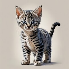 エジプシャンマウの子猫の自然な立ちポーズ