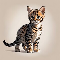 オシキャットの子猫のかわいい立ち姿