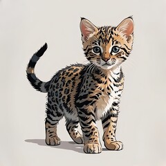 立ったまま待つオシキャットの子猫