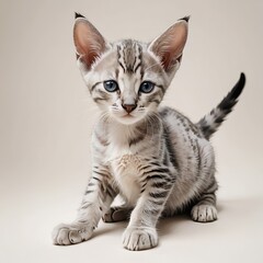 のんびり座っているオリエンタルショートヘアの子猫