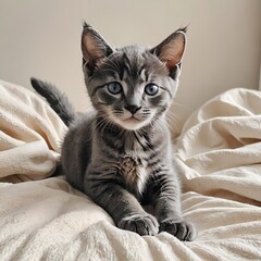 伏せた状態でくつろぐコラットの子猫