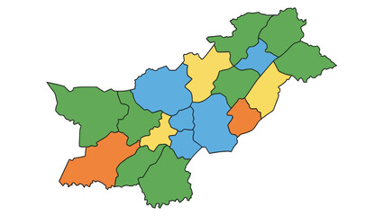 Obraz premium Administrative Map of Gilgit-Baltistan, Pakistan