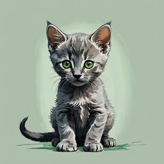 コラットの子猫が静かに座るポーズ