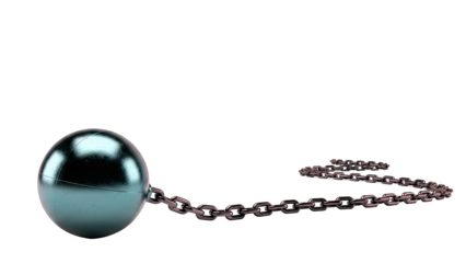 Teal Wrecking Ball with Chain