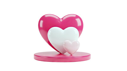 Three Hearts on a Pink Pedestal