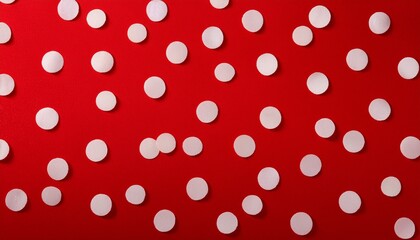 Bright Red Background With White Polka Dots For Creative Designs
