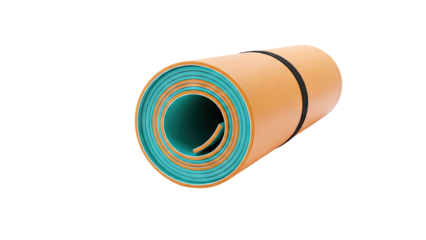 Rolled Yoga Mat with Dual Colors and Elastic Strap