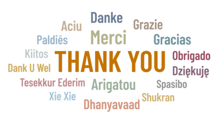 Thank You Multilingual Typography for International Events