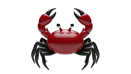 Cartoon Red Crab with Big Claws and Googly Eyes