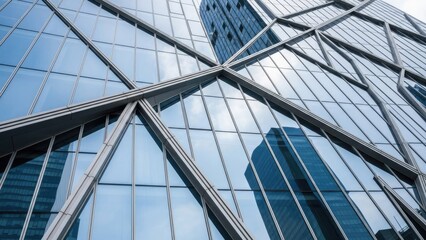 Modern skyscraper with sleek glass facade and reflective windows