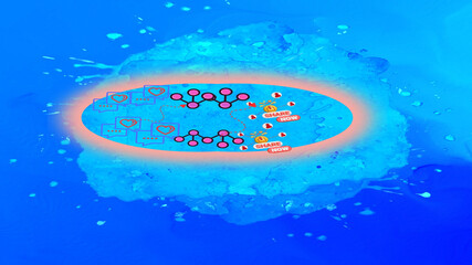 Abstract digital illustration representing online communication and social interaction networks. Visual concept of content sharing, community engagement, and modern digital connectivity. 