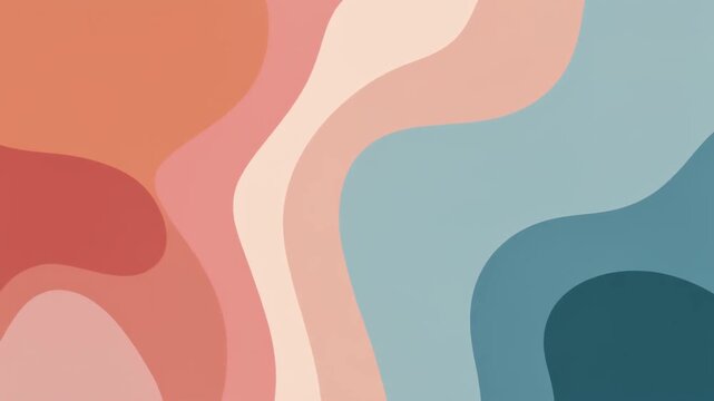 Abstract art with wavy shapes and pastel colors in a digital illustration
