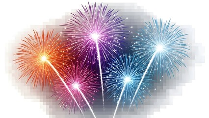 Vibrant fireworks display in the night sky