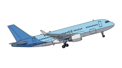 Obraz premium Airplane taking off vector illustration