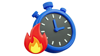 Stopwatch with Fire Icon