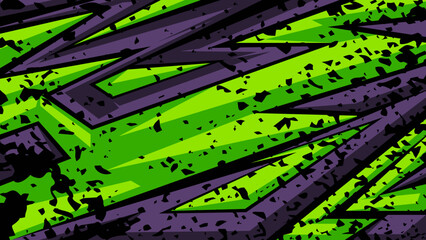 Green black abstract sport background with aggressive paint strokes.