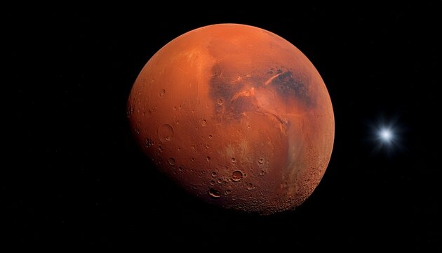 Mars Red Planet Black Background