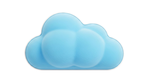 3D Blue Cloud Icon - Powered by Adobe