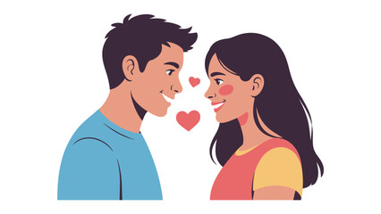 Fototapeta premium A Tender Gaze: A loving couple shares an intimate moment, their eyes locked in a display of affection. Capturing the essence of romance, love, and emotional connection.