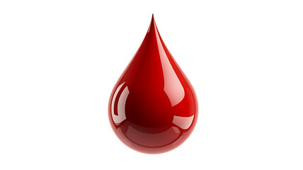 Stylized Red Drop on transparent  Background Medical Concept Healthcare liquid