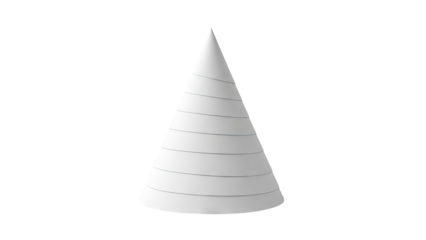 White Cone with Horizontal Lines
