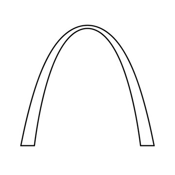 Gateway Arch minimalist outline against black background.