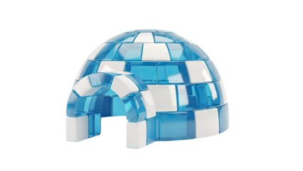 Transparent Blue and White Igloo Structure