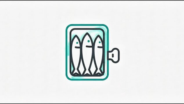 Animated Icon Canned. suitable for Meat. Outline element on white background. 4K video