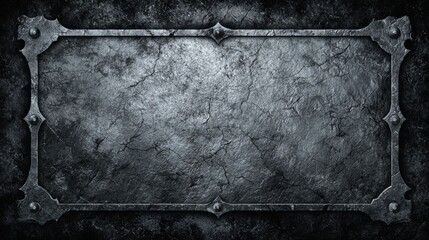 Fototapeta premium Surface shows a medieval metal plate texture highlighted by scratches and worn edges, providing a rugged look that suits various designs.