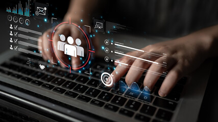 A dashboard for customer relationship management (CRM). The data analysis and market research help to identify a target audience and understand customer reviews and behavior. Fermion