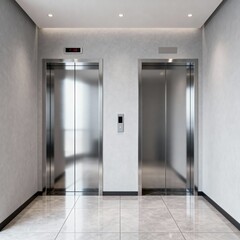 Modern Elevator with Stainless Steel Doors &ndash; Building Interior, Architecture