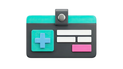 3D Icon of a Medical ID Card