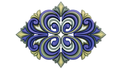 Abstract Swirling Floral Decorative Element