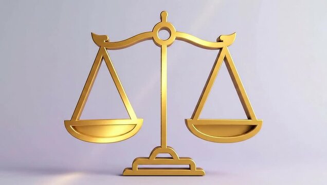 Golden Scales of Justice Symbolizing Law and Balance.
