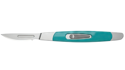 Surgical Scalpel with Teal Handle