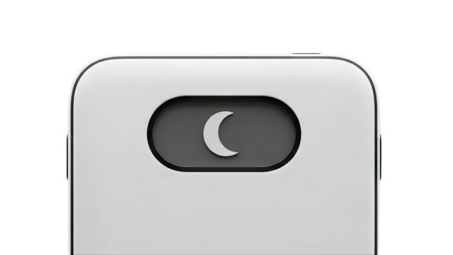 White device with moon icon - Powered by Adobe