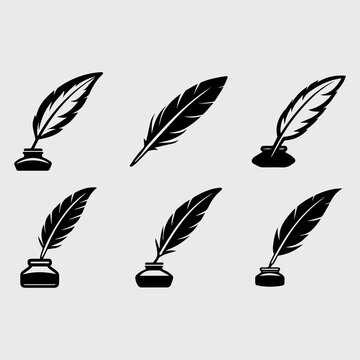 black and white inkpot vector 2.eps