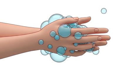 Washing Hands with Bubbles