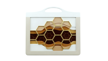 Honeycomb Layered Design with Golden Accents