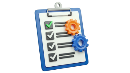 Checklist with Gears