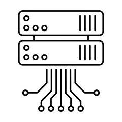 Cloud Computing Data Server Icon. Network Storage and Digital Infrastructure Concept.
