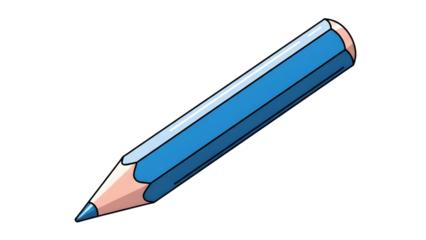 Blue Pencil Illustration On Black Background