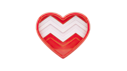 Red and Pink Chevron Heart Shape