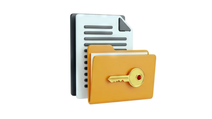 Secure Document Folder with Key Icon