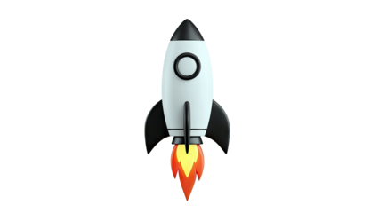 3D Cartoon Rocket Launching