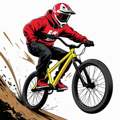 Obraz premium cartoon bmx rider vector image