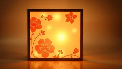 lightbox. Abstract lightbox with floral patterns emitting a warm glow, creating a serene ambiance. gardening catalogs, home-decor guides, designed for home decor and floral branding.