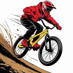 Obraz premium cartoon bmx rider vector image